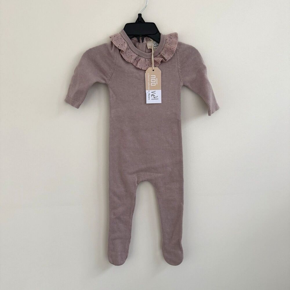 Noo Vel By Maniere Knit Infant Long Sleeve Sweater Outfit Button Back Sz 9 M NEW